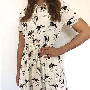 Piper & Scoot Knee-Length Bulldog Print Dress
